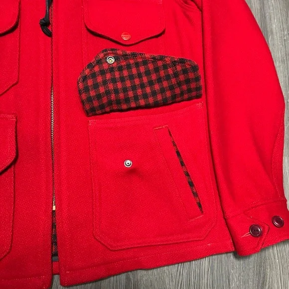 Vintage Polo Ralph Lauren Wool Mackinaw Cruiser Ski Togs Jacket Red Men’s Medium - Picture 8 of 12